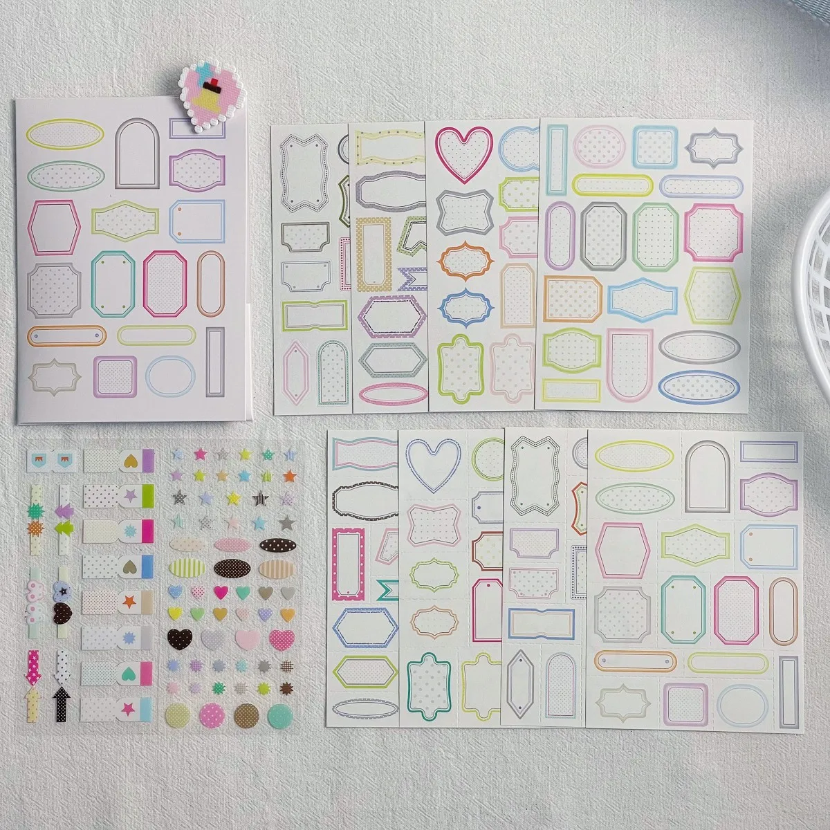 WAKAWAKA Minimalist Memo Pad Sticker Label Set Dialogue Bubble Writable Index Tabs Journal Scrapbook DIY Decoration Kit