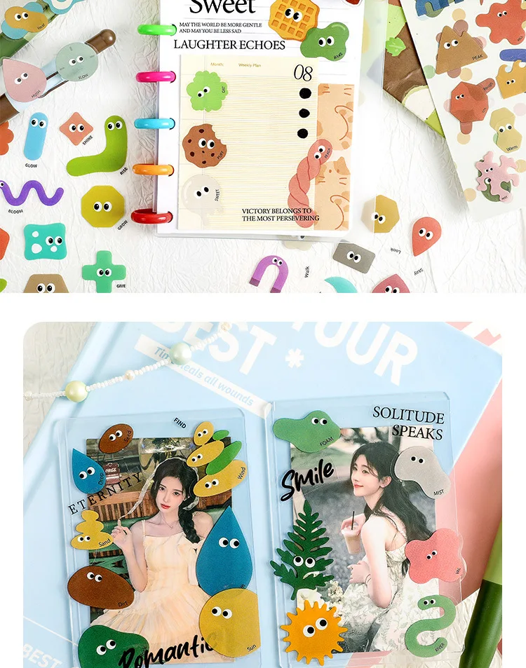 4pcs/lot Kawaii Stationery Stickers Cute Sticker Collection Scrapbooking Album Junk Journal Happy Planner Stickers