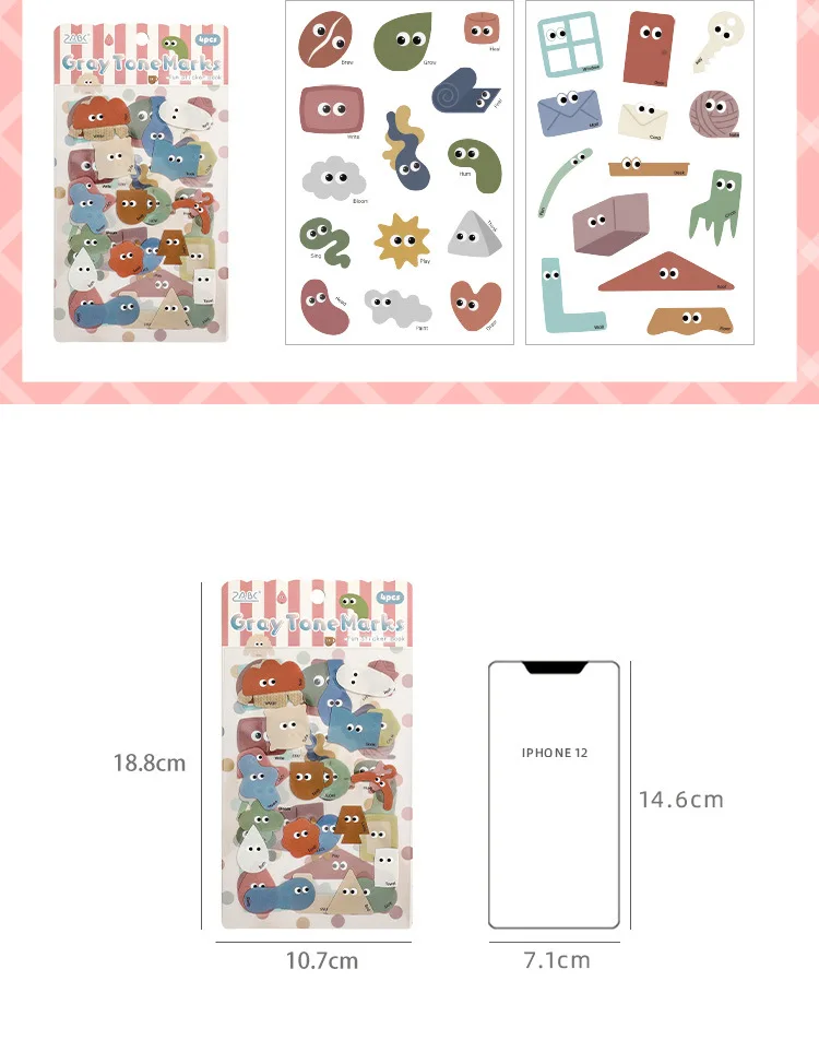 4pcs/lot Kawaii Stationery Stickers Cute Sticker Collection Scrapbooking Album Junk Journal Happy Planner Stickers