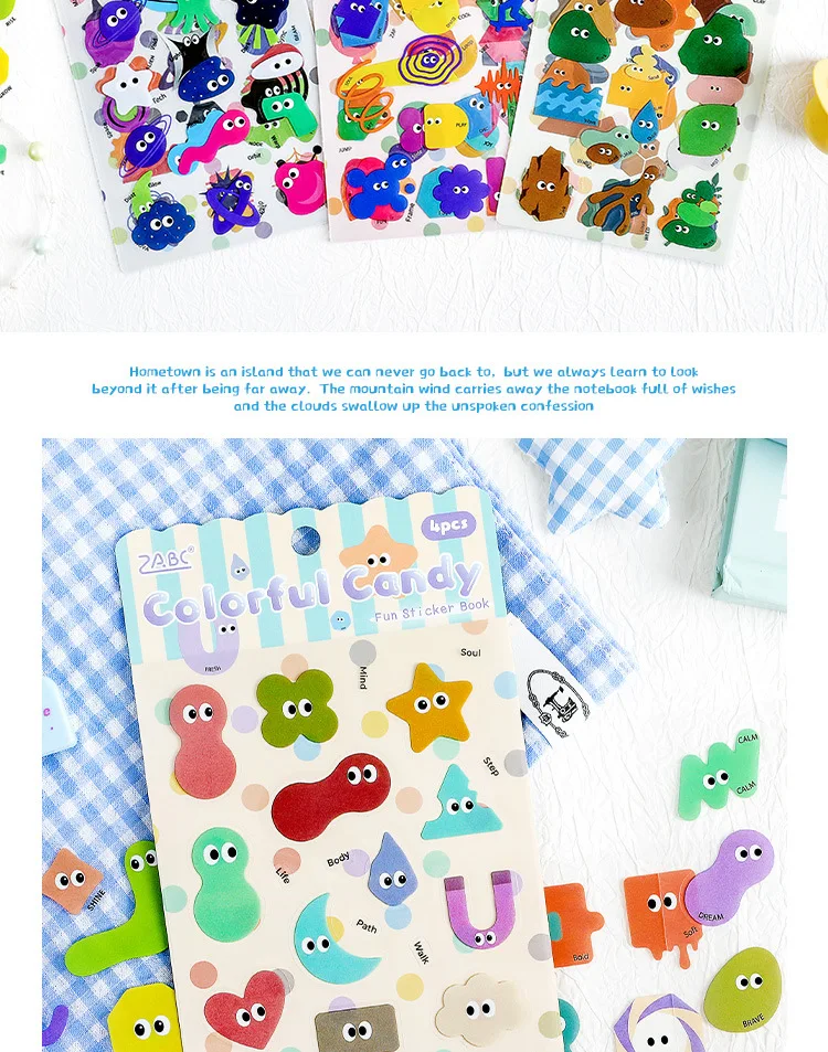 4pcs/lot Kawaii Stationery Stickers Cute Sticker Collection Scrapbooking Album Junk Journal Happy Planner Stickers