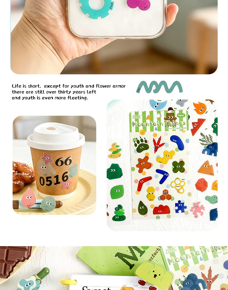 4pcs/lot Kawaii Stationery Stickers Cute Sticker Collection Scrapbooking Album Junk Journal Happy Planner Stickers