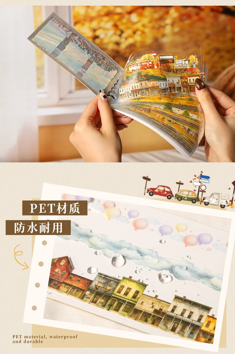 Journal GO 48pcs Autumn Picture Album Stickers Journal Diy Scrapbooking Supplies Diary Planner Album Aesthetic Stationery Decals