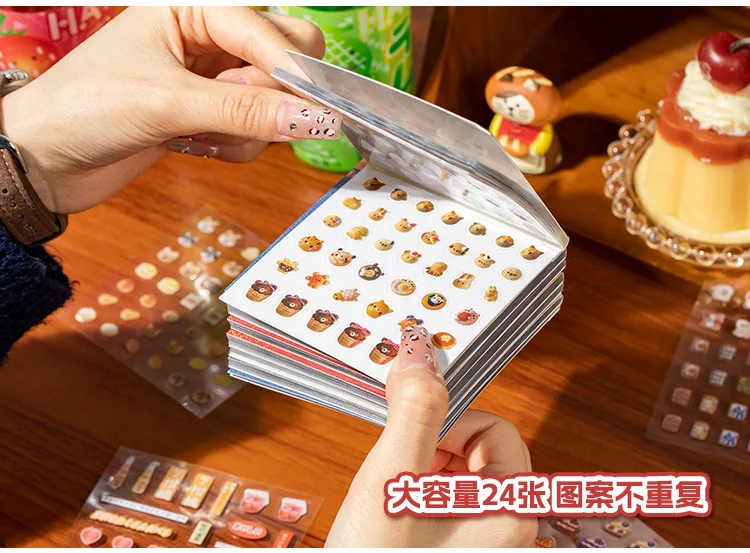 24pcs PET Vintage Japanese Style Die-Cut Sticker Book for Scrapbooking Journal Decor, DIY Cards, Cute Party Supplies, Mr. Paper