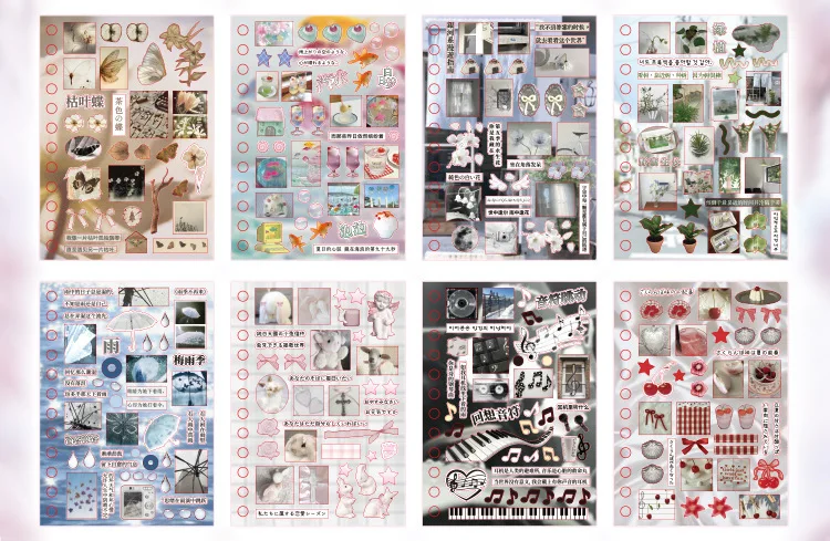 2Style 30 pieces/bag Time Reshaping Cut Film Coil Sticker Book Handbook Material Sticker DIY Photo Frame Scrapbook Notebook Cup