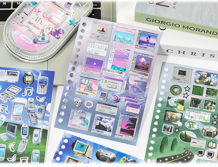 2Style 30 pieces/bag Time Reshaping Cut Film Coil Sticker Book Handbook Material Sticker DIY Photo Frame Scrapbook Notebook Cup