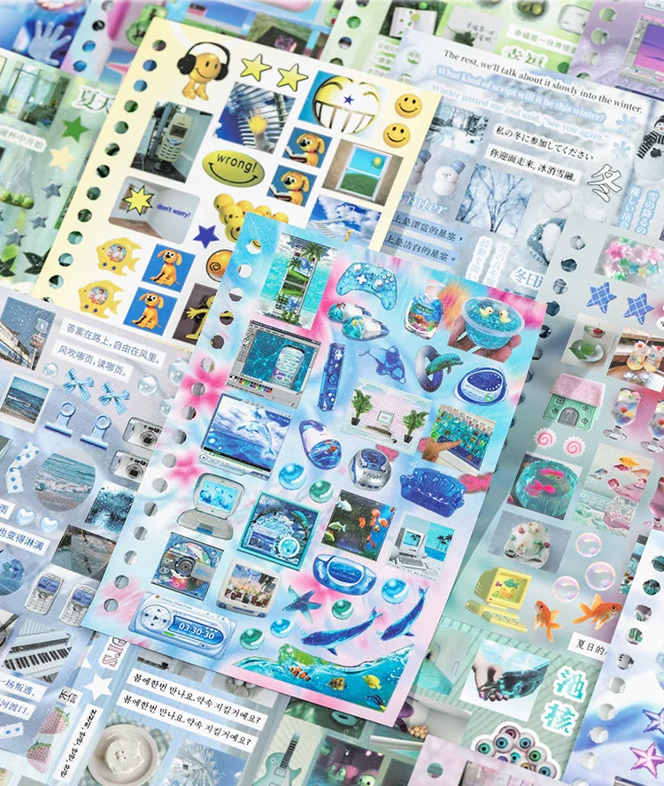 2Style 30 pieces/bag Time Reshaping Cut Film Coil Sticker Book Handbook Material Sticker DIY Photo Frame Scrapbook Notebook Cup