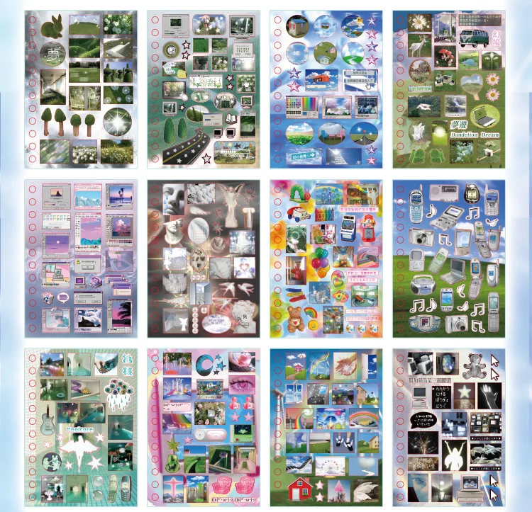 2Style 30 pieces/bag Time Reshaping Cut Film Coil Sticker Book Handbook Material Sticker DIY Photo Frame Scrapbook Notebook Cup
