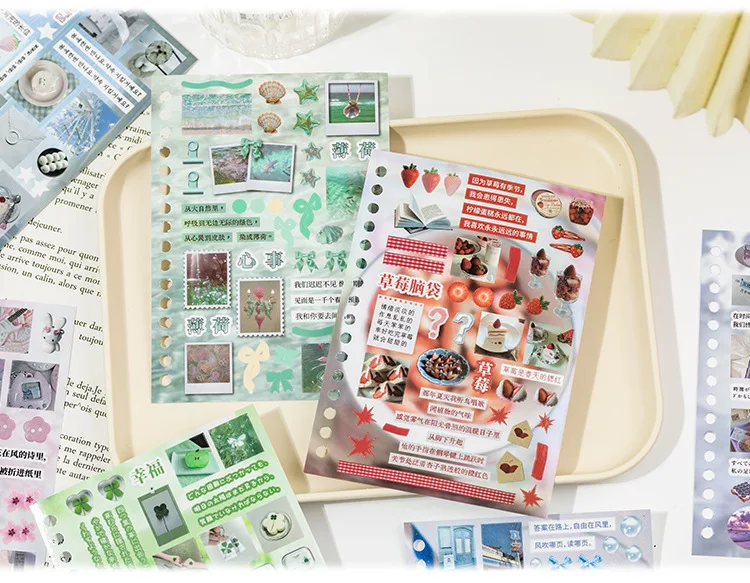 2Style 30 pieces/bag Time Reshaping Cut Film Coil Sticker Book Handbook Material Sticker DIY Photo Frame Scrapbook Notebook Cup