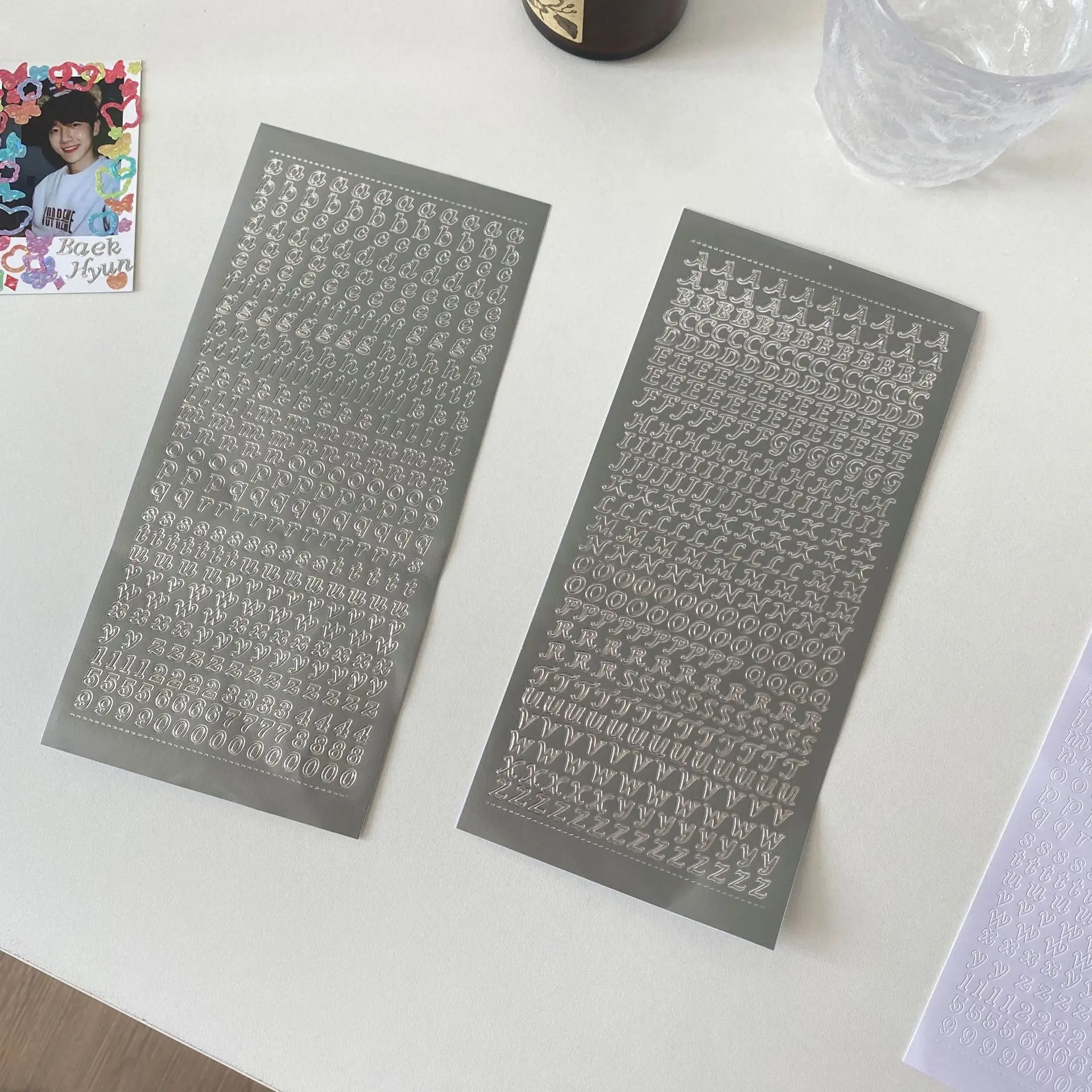Mengtai 1pcs English letter Digital Decorative Gold Sticker Scrapbooking diy Label Diary Korean Stationery Album Journal Planner