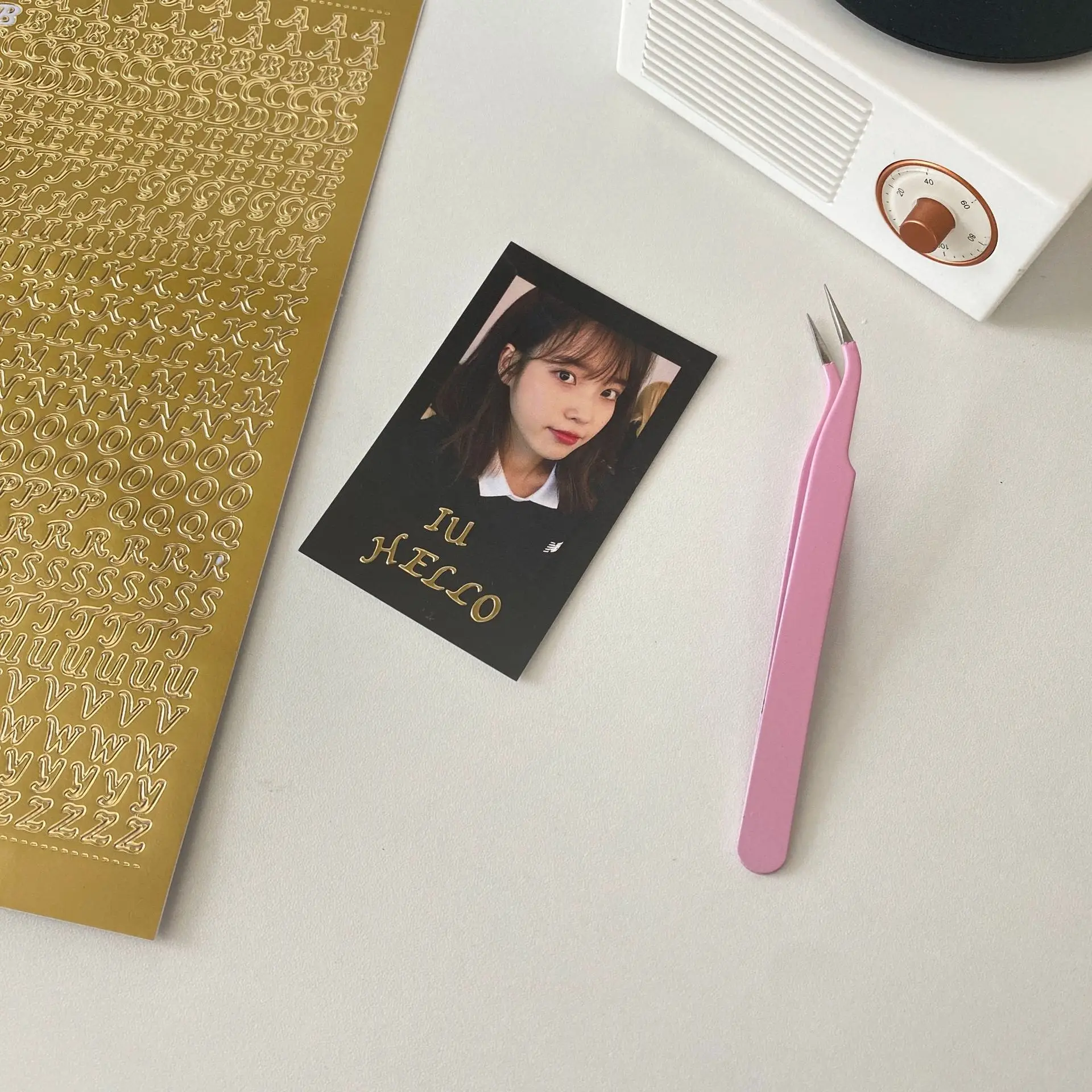 Mengtai 1pcs English letter Digital Decorative Gold Sticker Scrapbooking diy Label Diary Korean Stationery Album Journal Planner