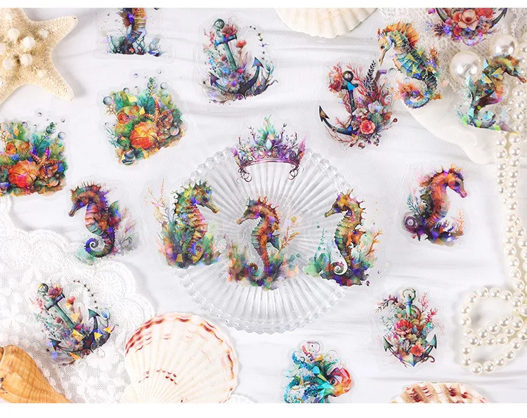 30cps/lot Kawaii Scrapbook Stickers ocean stars DIY Journaling Scrapbooking Supplies Decorative Stationery Sticker