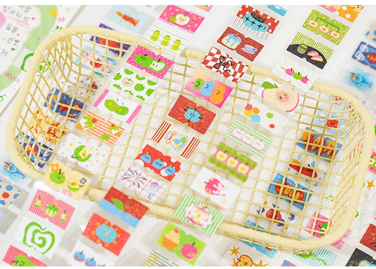 25mm * 2m/roll Apple Fantasy series Kawaii die cut label stickers DIY scrapbook decoration diary Junk Journal aesthetic stickers