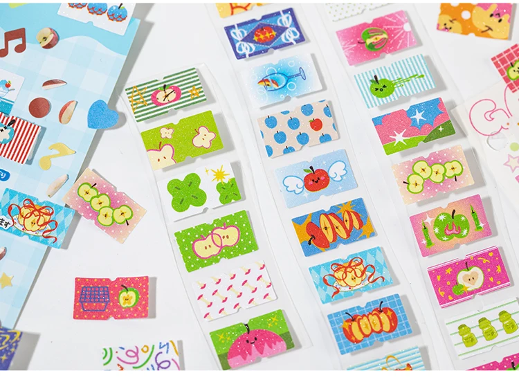 25mm * 2m/roll Apple Fantasy series Kawaii die cut label stickers DIY scrapbook decoration diary Junk Journal aesthetic stickers