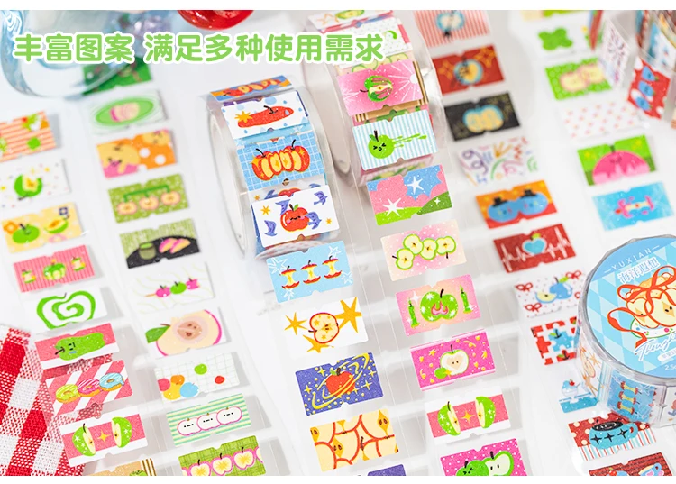 25mm * 2m/roll Apple Fantasy series Kawaii die cut label stickers DIY scrapbook decoration diary Junk Journal aesthetic stickers