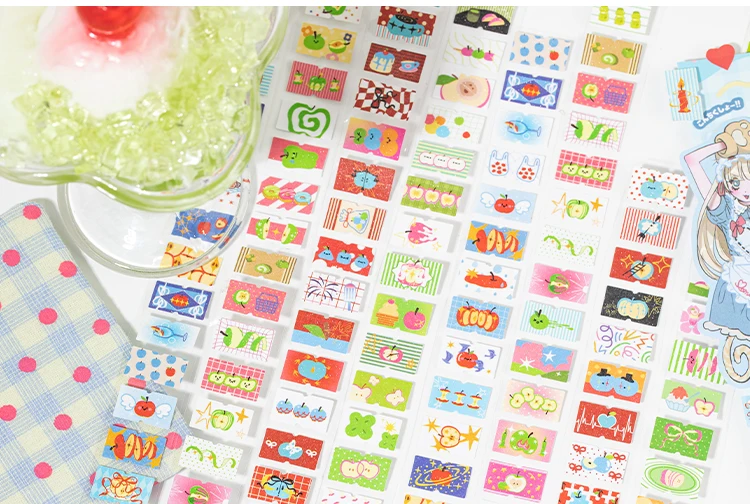 25mm * 2m/roll Apple Fantasy series Kawaii die cut label stickers DIY scrapbook decoration diary Junk Journal aesthetic stickers