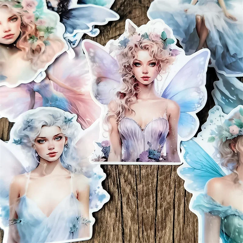 Stickers Watercolor Magic Forest Purple Elf Fairy Stickers DIY Scrapbook Diary  Project Decoration  Vintage Scrapbooking