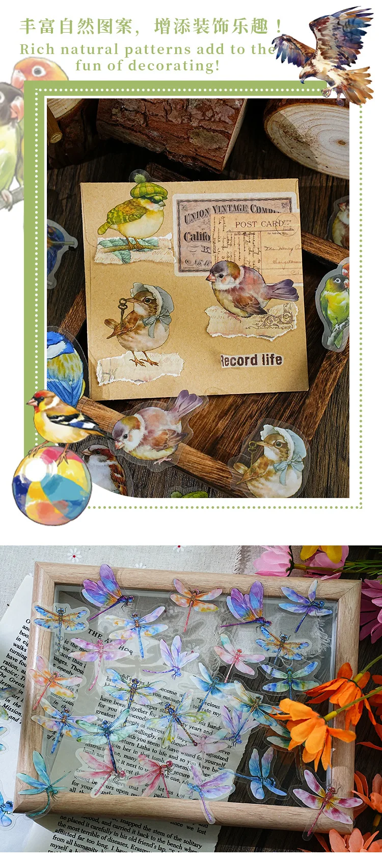 50pcs/1lot Kawaii Scrapbook Stickers Colorful World Junk Journal Gold Planner Stationery Sticker Planner Decorative