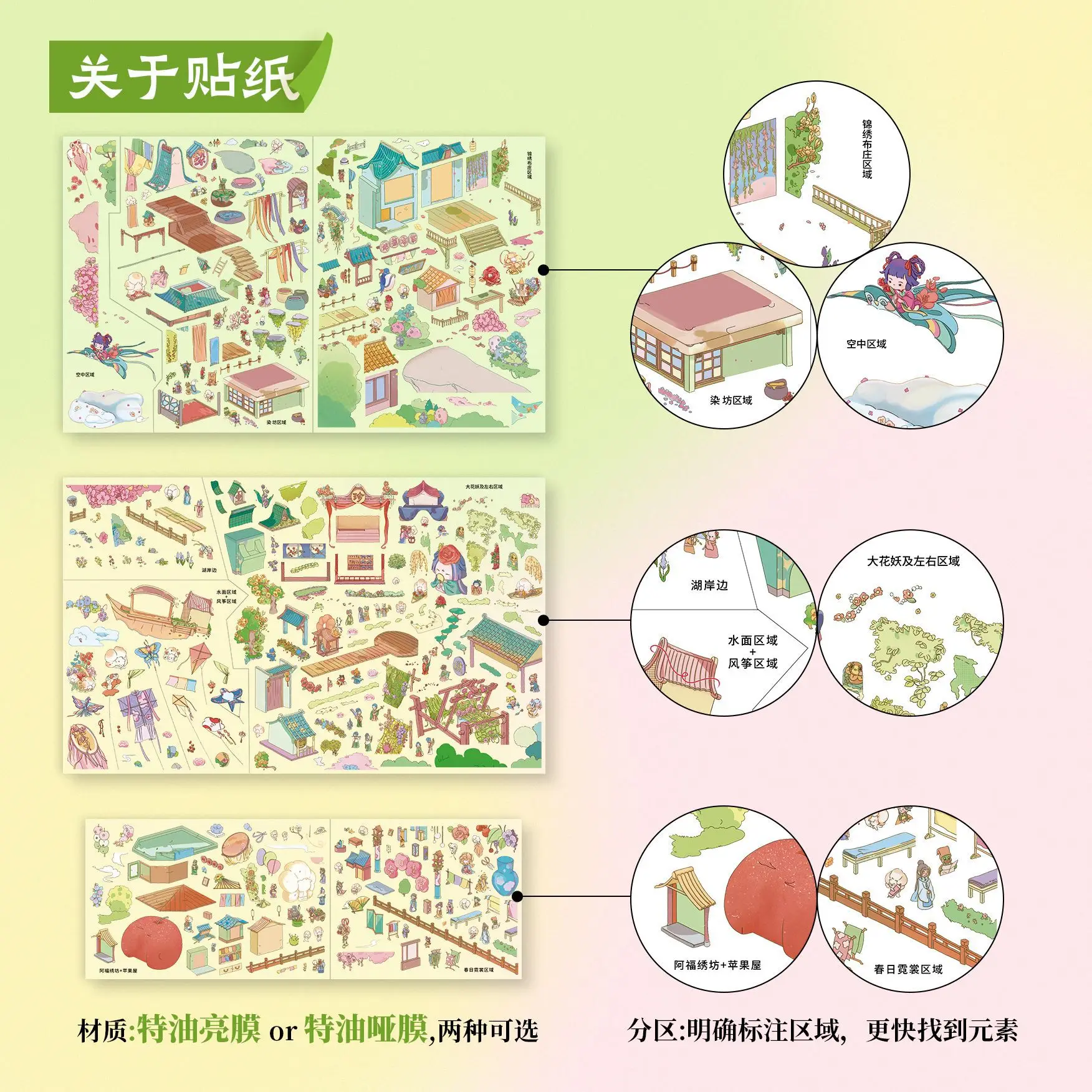 TIANZI 3D Cartoon Miniature Scene Stickers Collection Pocket House Stacking Stickers DIY Kawaii Handmade Scrapbook Decoration