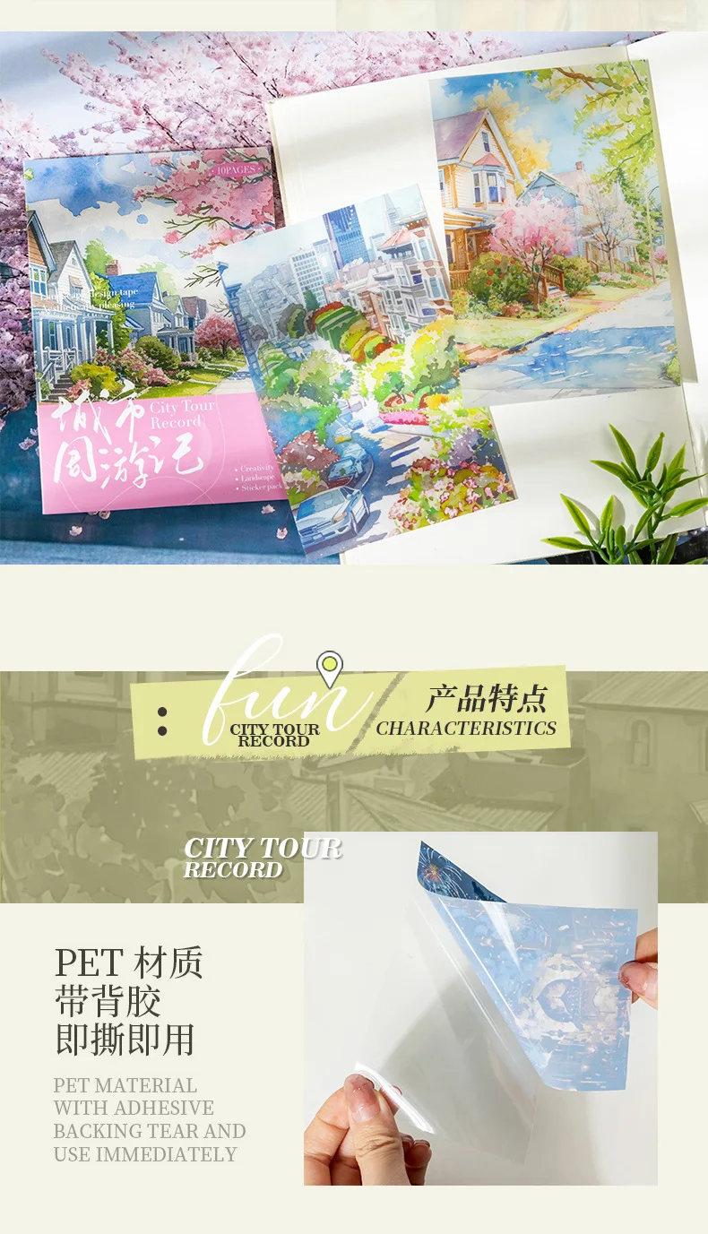 10pcs/1lot kawaii Stationery Sticker City Weekend junk journal Decorative Scrapbooking DIY Craft Sticker