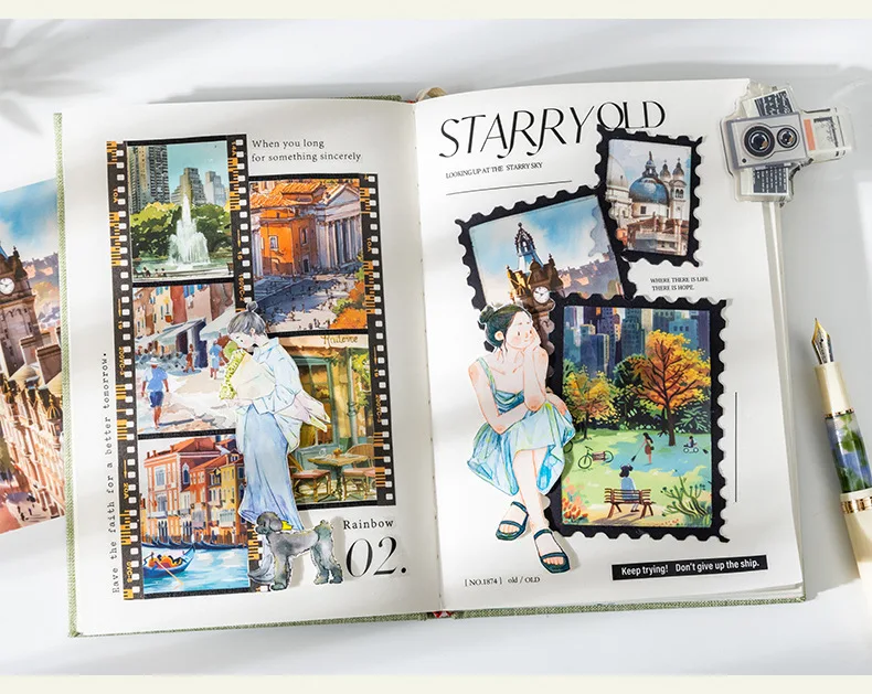 10pcs/1lot kawaii Stationery Sticker City Weekend junk journal Decorative Scrapbooking DIY Craft Sticker