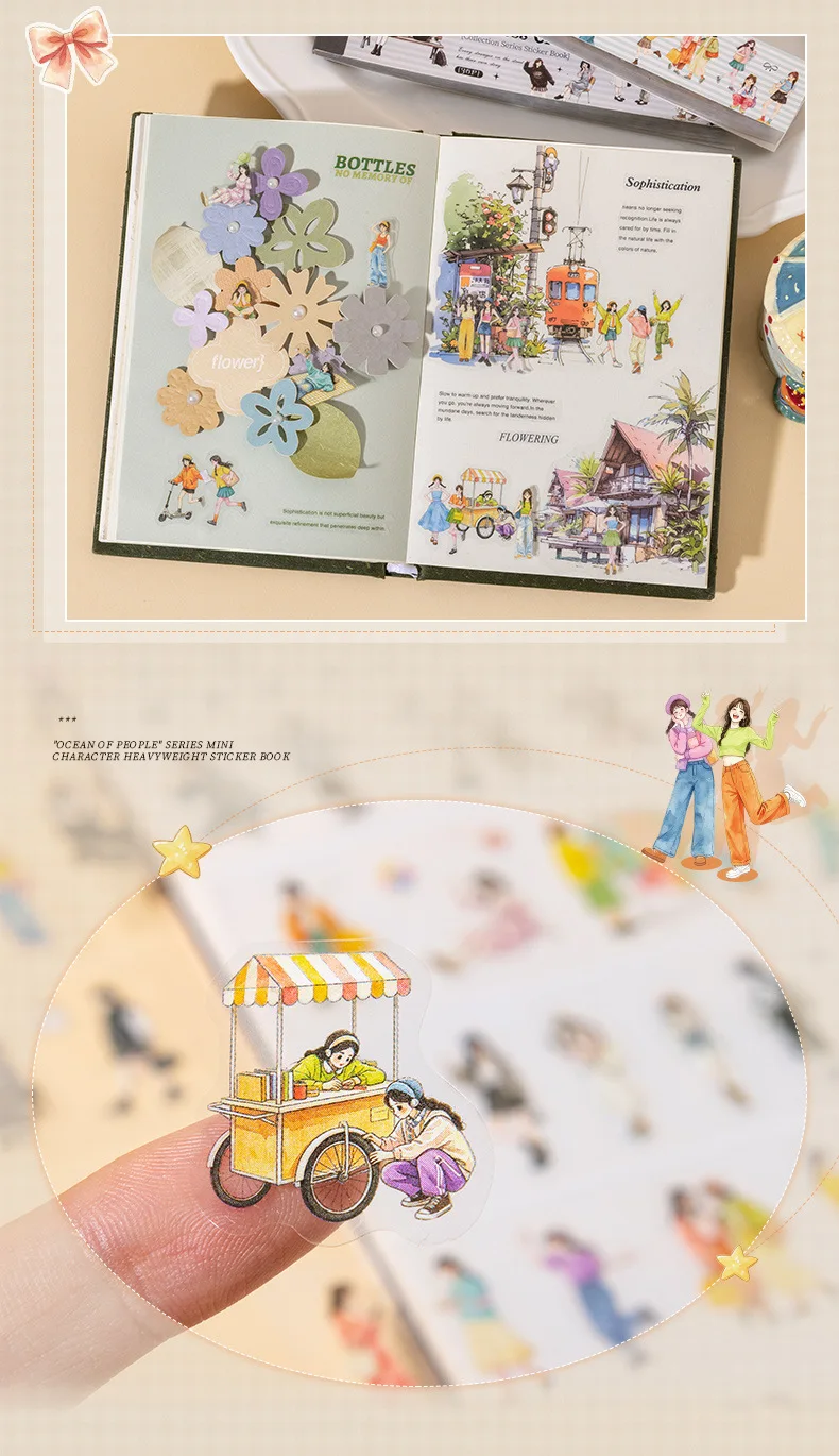 30pcs/lot Kawaii Stationery Stickers The vast sea of people Collection DIY Junk Journal Paper Planner Decorative stickers