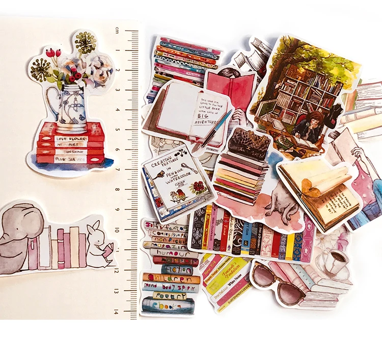 19PCS Girl Book Set Stickers Crafts and Scrapbooking Stickers Book Student Label Decorative Sticker Kids Toys