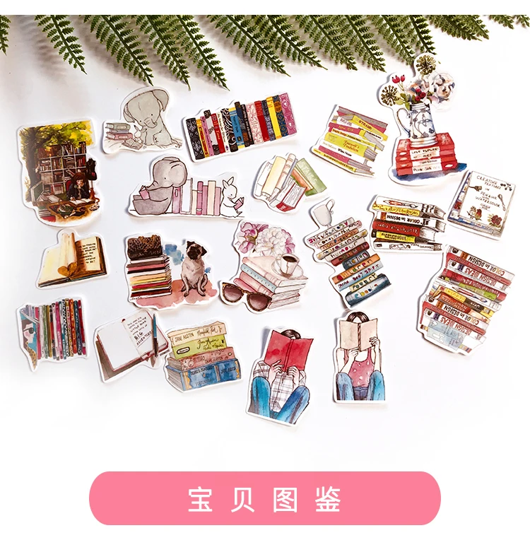 19PCS Girl Book Set Stickers Crafts and Scrapbooking Stickers Book Student Label Decorative Sticker Kids Toys