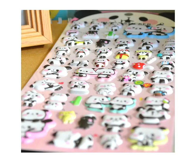 Kawaii 3D Puffy Panda Daily Life Stickers Scrapbooking Diy Journal Stationery Sticker Cute Deco Aesthetic Art Supplies