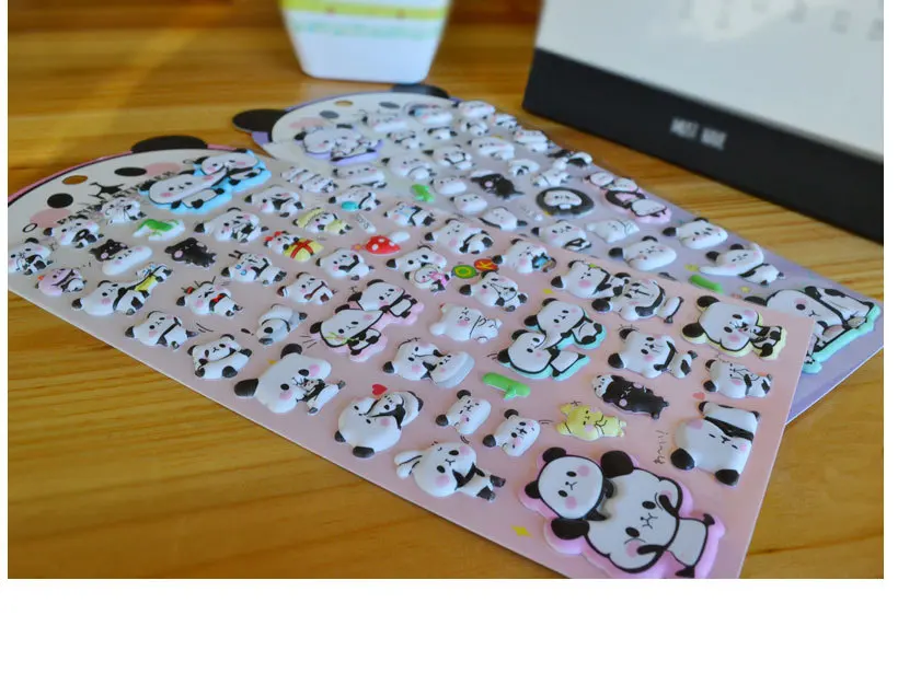 Kawaii 3D Puffy Panda Daily Life Stickers Scrapbooking Diy Journal Stationery Sticker Cute Deco Aesthetic Art Supplies
