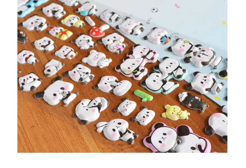 Kawaii 3D Puffy Panda Daily Life Stickers Scrapbooking Diy Journal Stationery Sticker Cute Deco Aesthetic Art Supplies