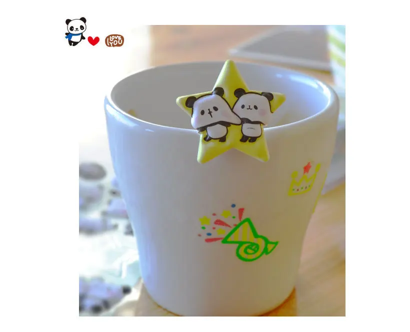 Kawaii 3D Puffy Panda Daily Life Stickers Scrapbooking Diy Journal Stationery Sticker Cute Deco Aesthetic Art Supplies