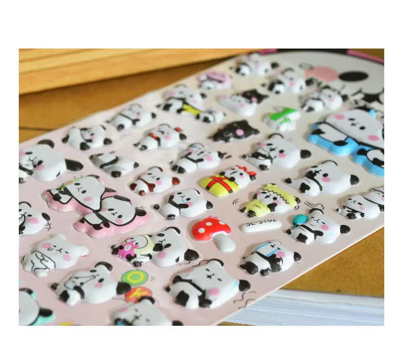 Kawaii 3D Puffy Panda Daily Life Stickers Scrapbooking Diy Journal Stationery Sticker Cute Deco Aesthetic Art Supplies