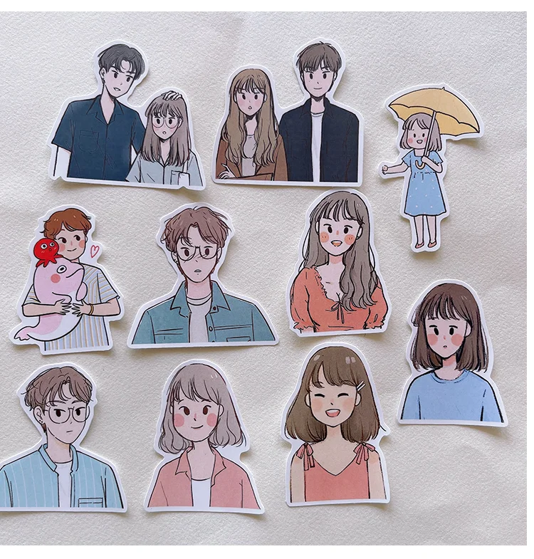 60pcs Korean Ins Hand-painted Stickers For Boys Girls Decorated With Waterproof Small Patterns For Girls' Daily Hand Account