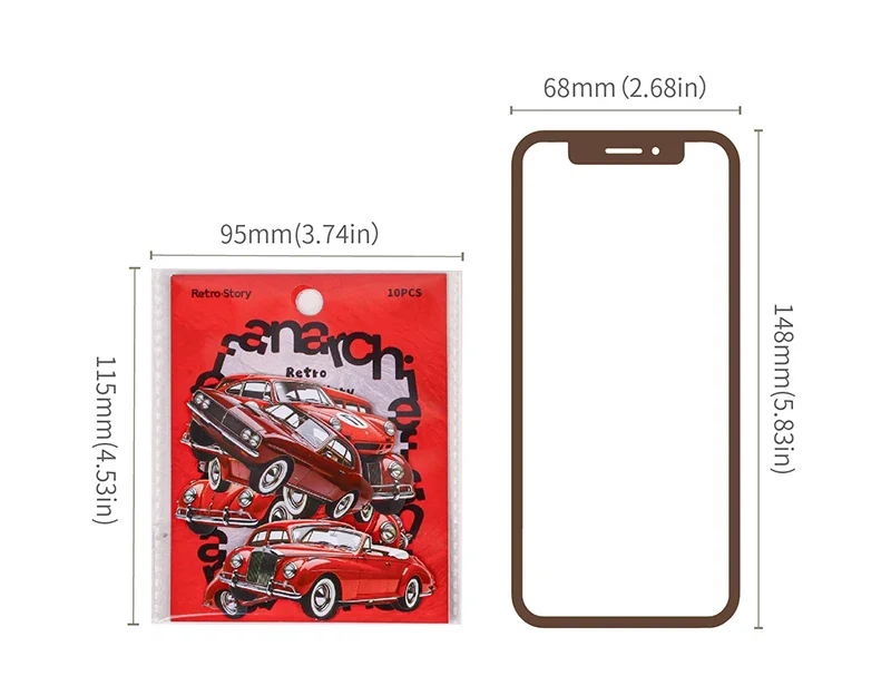 JIANWU Vintage Car Landscape Material Collage Scrapbooking Sticker Creative DIY Journal Stationery