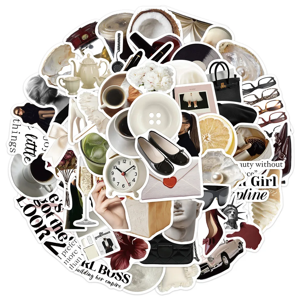 10/30/60pcs Ins Style Clean Girl Office Lady Stickers Aesthetic DIY Skateboard Phone Case Notebook Cool Graffiti Decals Packing