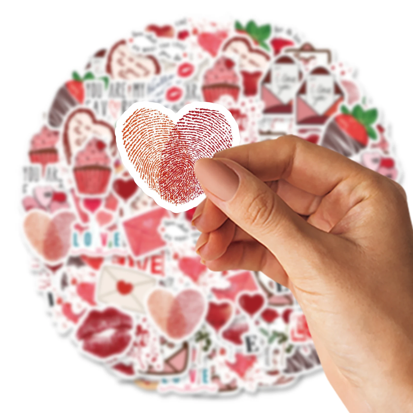 46pcs Valentine's Day Theme Pattern Stickers, Suitable for Valentine Parties, Photo Albums, Notebooks, Phone Cases, Water Bottle