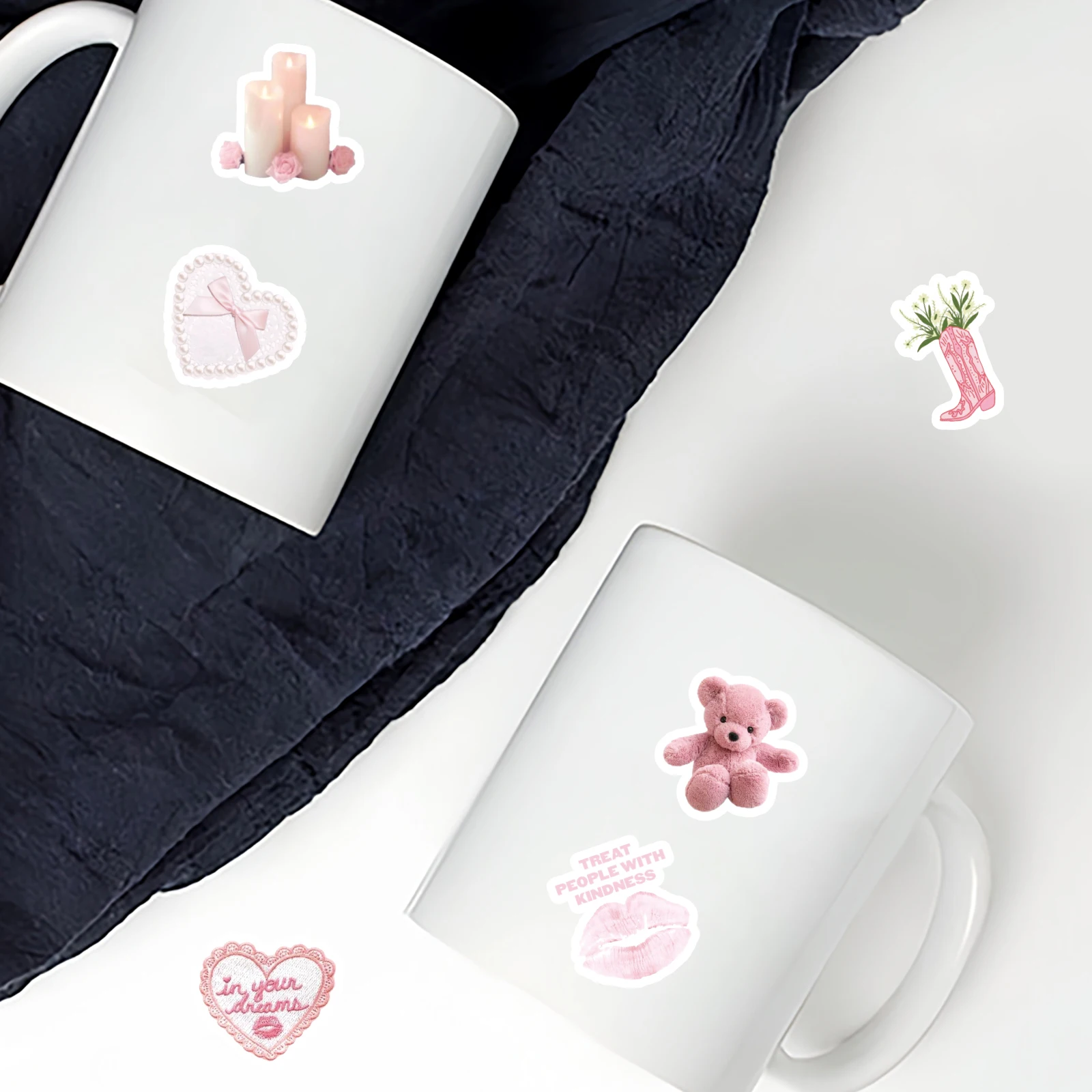 46pcs Valentine's Day Theme Pattern Stickers, Suitable for Valentine Parties, Photo Albums, Notebooks, Phone Cases, Water Bottle