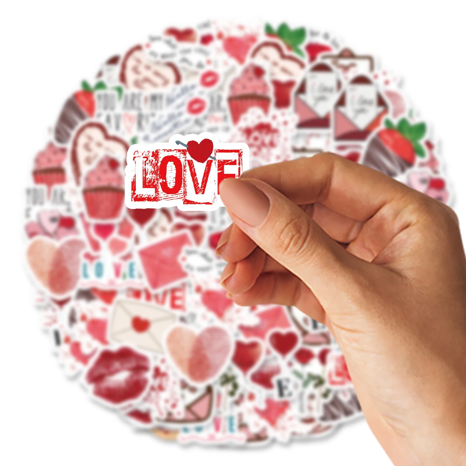 46pcs Valentine's Day Theme Pattern Stickers, Suitable for Valentine Parties, Photo Albums, Notebooks, Phone Cases, Water Bottle
