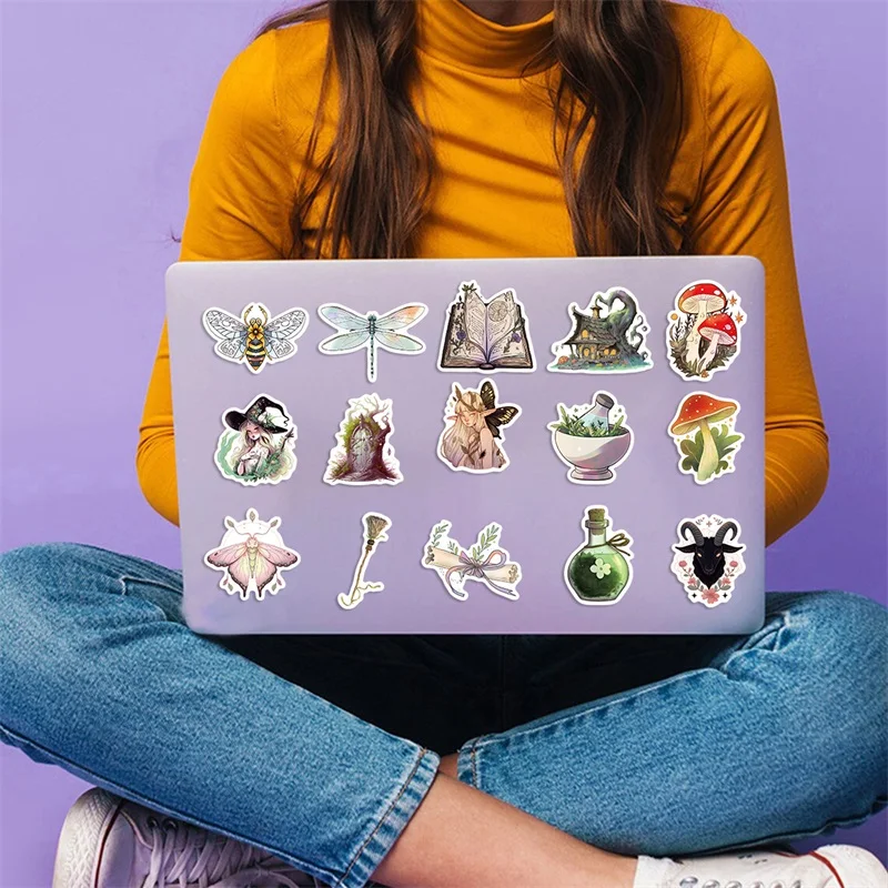 10/30/50PCS Kawaii Forest Witch Decoration Scrapbooking PVC Sticker Aesthetic Korean Stationery School Supplies