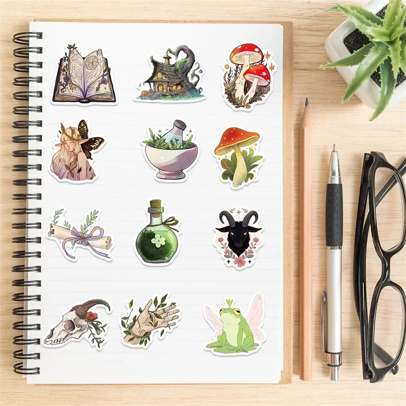 10/30/50PCS Kawaii Forest Witch Decoration Scrapbooking PVC Sticker Aesthetic Korean Stationery School Supplies