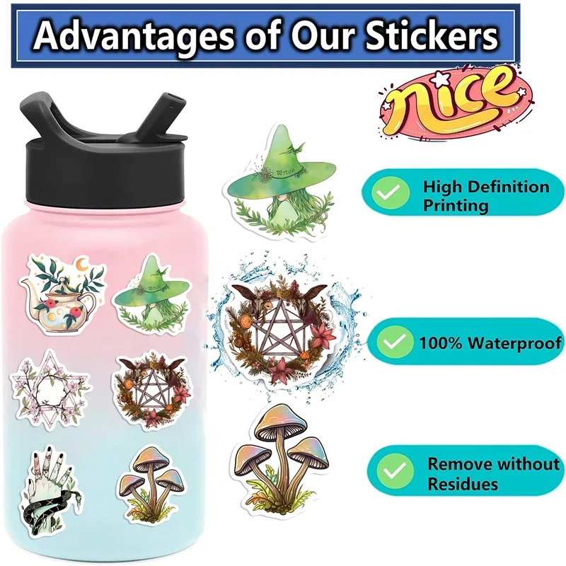 10/30/50PCS Kawaii Forest Witch Decoration Scrapbooking PVC Sticker Aesthetic Korean Stationery School Supplies