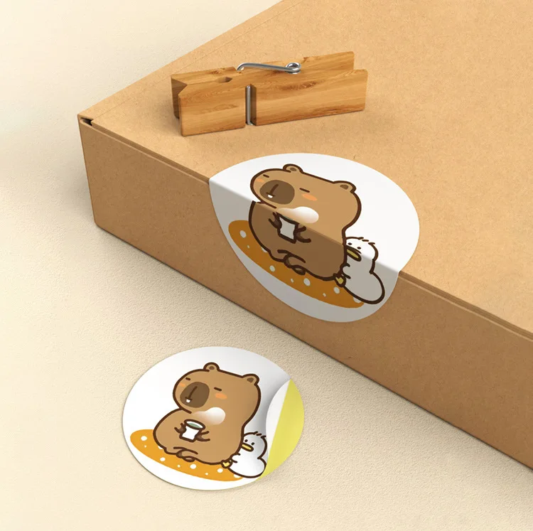 500Pcs Capybara Stickers Roll 1'' Cute Animal Stickers for Kids Stickers,Teacher Reward Supplies Colorful Stickers for Classroom