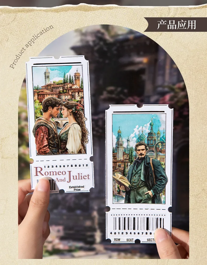 1pack/3pack Literary Story Series Classic Novel Scenery Stickers 20 Sheets with 6 Styles Perfect for Hand Account Decoration