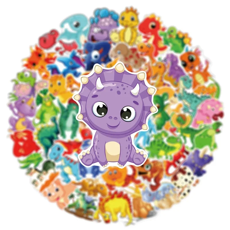 10/30/60PCS Cartoon Dinosaur Sticker Aesthetic PVC Korean Stationery School Supplies Decoration Scrapbooking