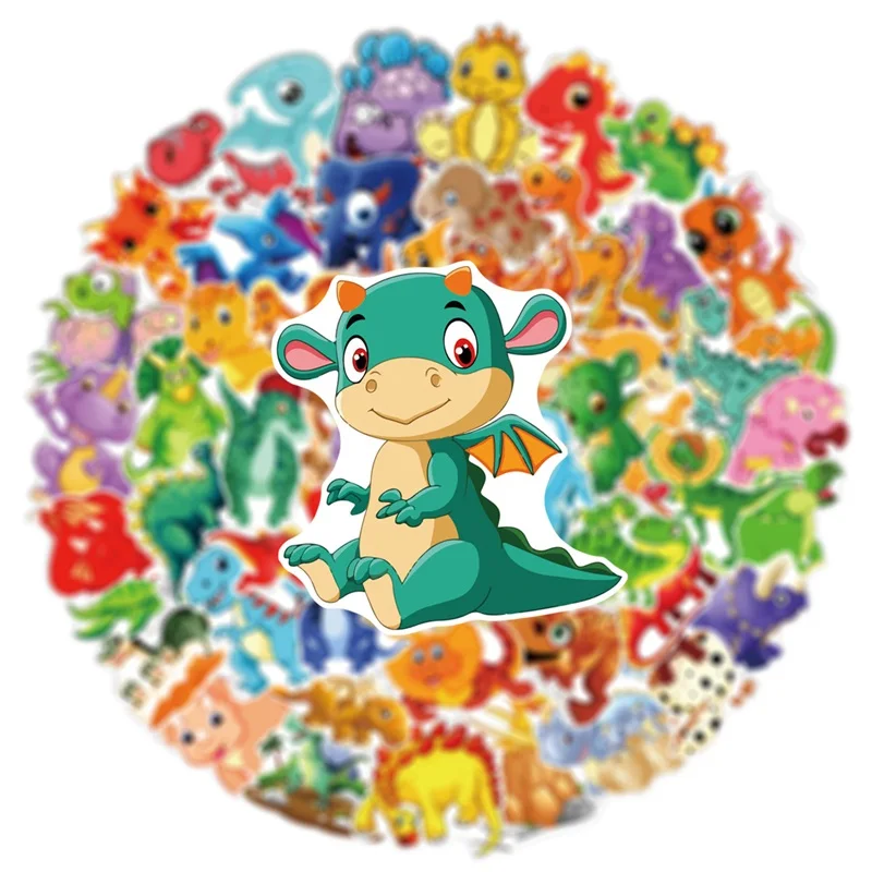 10/30/60PCS Cartoon Dinosaur Sticker Aesthetic PVC Korean Stationery School Supplies Decoration Scrapbooking