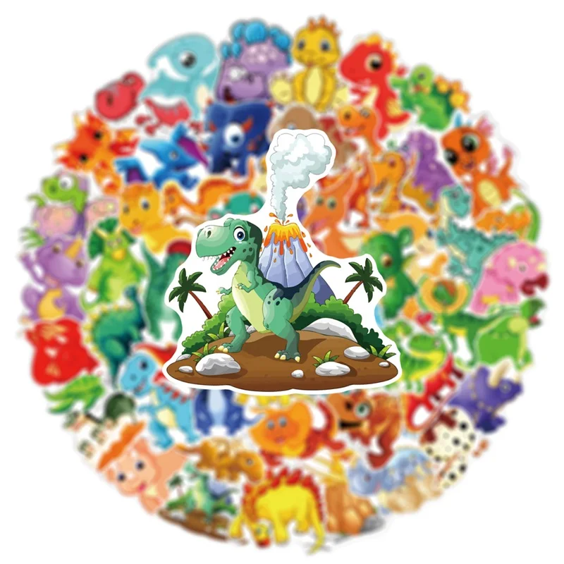 10/30/60PCS Cartoon Dinosaur Sticker Aesthetic PVC Korean Stationery School Supplies Decoration Scrapbooking