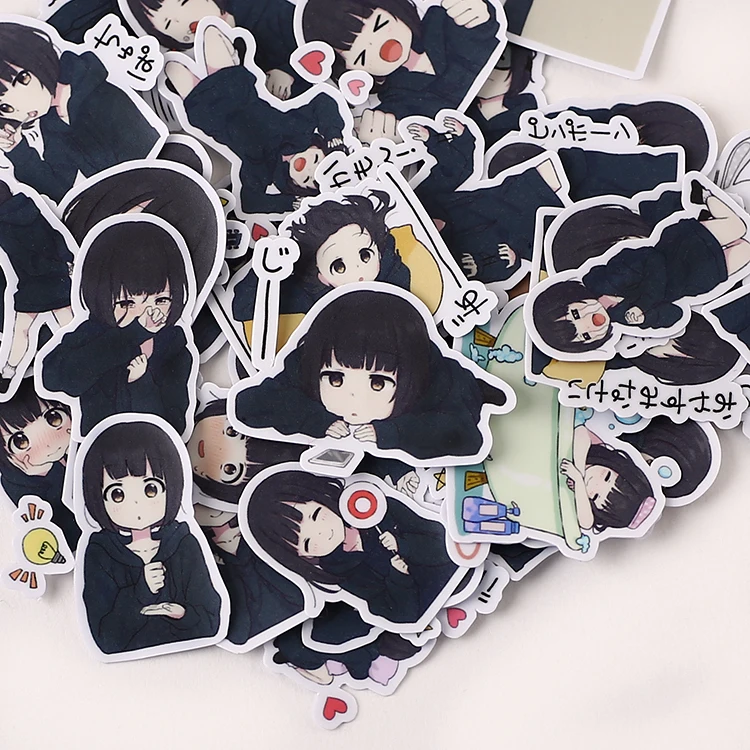 39pcs Cute Menhera-chan Kids Fun Paper Stickers Homemade Bookkeeping Decals On Laptop / Decorative Scrapbooking / DIY