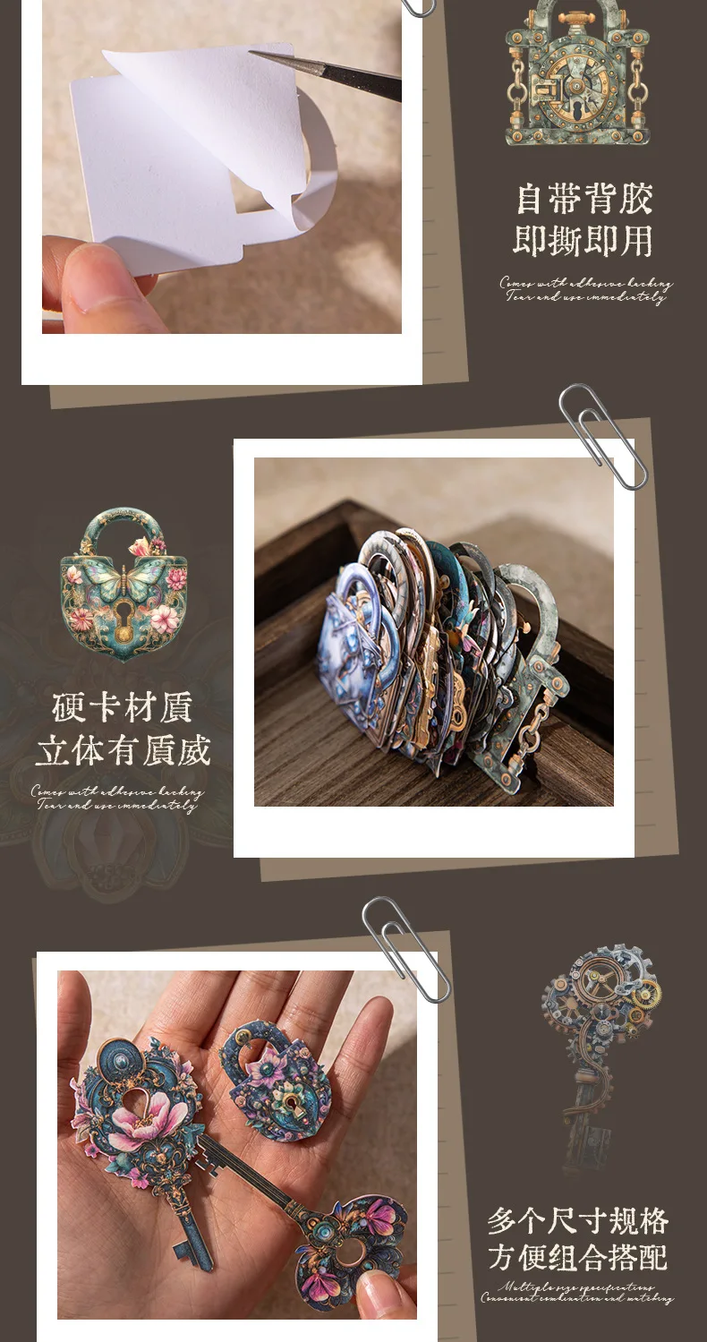 20pcs/1lot Kawaii Stationery Stickers The Lost Key Diary Diary Decorative Mobile Stickers Scrapbooking DIY Craft Stickers
