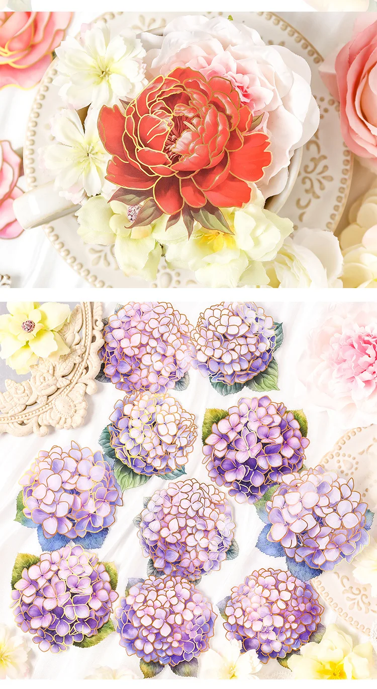 10pcs/lot Kawaii Stationery Stickers Flower Story Junk journaling stickers Planner Decorative Scrapbooking