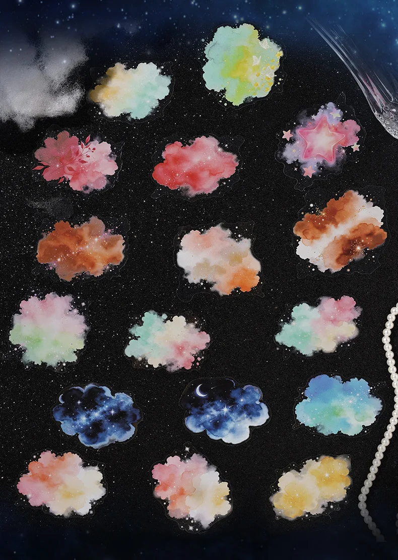 20pcs/1lot Kawaii Scrapbook Sticker Stellar Chronicles Scrapbooking Supplies Planner Decorative Stationery Sticker